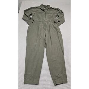 Abercrombie & Fitch Jumpsuit Womens XL Green Military Utility Style